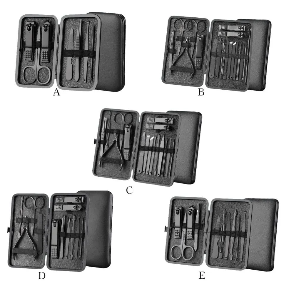7/10/12/16/18pcs Manicure Cutters Nail Clipper Set Household Stainless Steel Ear Spoon Nail Clippers Pedicure Nail Scissors Tool,7 pieces