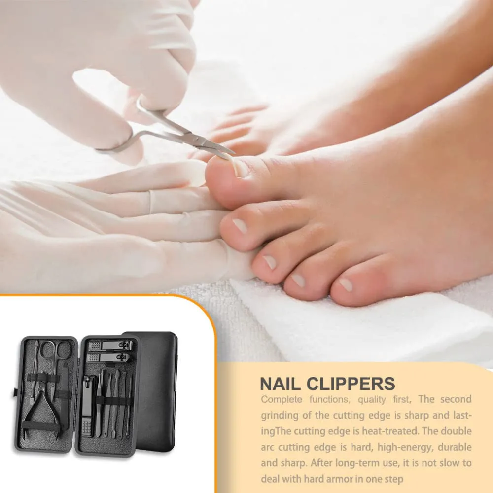 7/10/12/16/18pcs Manicure Cutters Nail Clipper Set Household Stainless Steel Ear Spoon Nail Clippers Pedicure Nail Scissors Tool,7 pieces