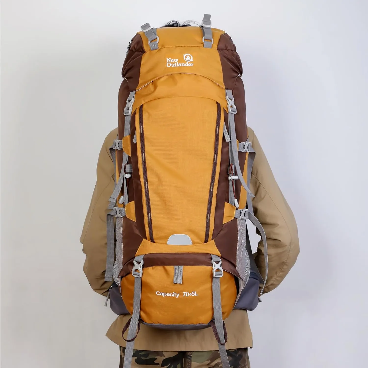 75L Internal Frame Hiking Backpack Mountain Climbing Camping Backpack Travel Daypack with Rain Cover for Men & Women
