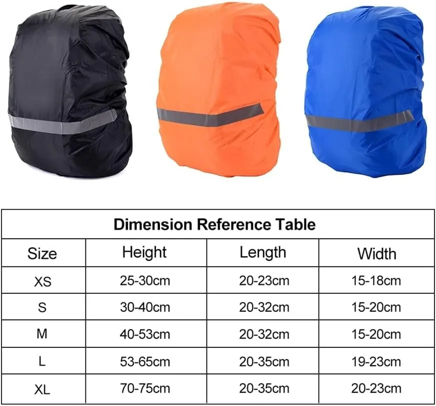 8-70L Reflective Backpack Rain Cover Outdoor Cycling Hiking Climbing Bag Cover Waterproof Rain Cover for Backpack Rucksack