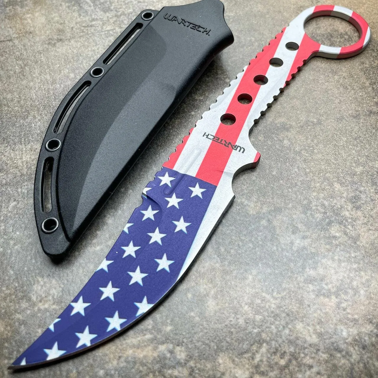 8.25" Survival Upswept Combat Fixed Blade Knife w/ Sheath