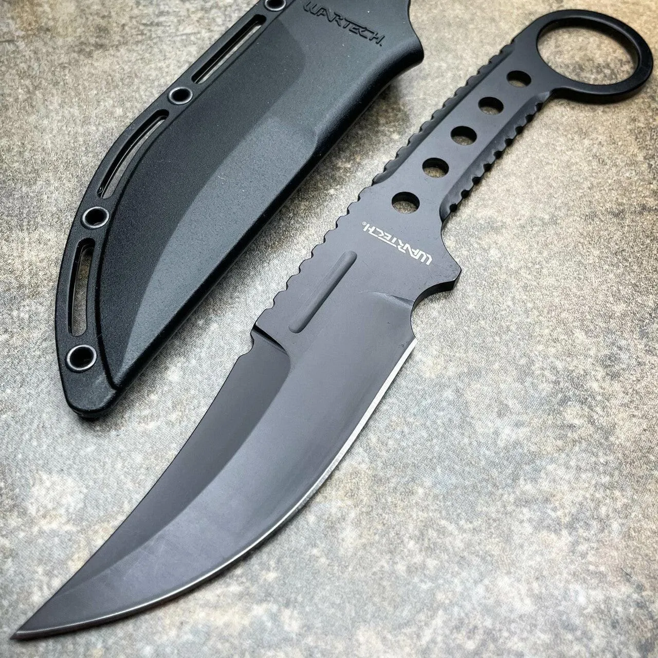 8.25" Survival Upswept Combat Fixed Blade Knife w/ Sheath