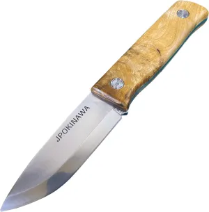 8.54" Birch wood Full-tang 8Cr14 Steel Fixed Blade Hunting Knife