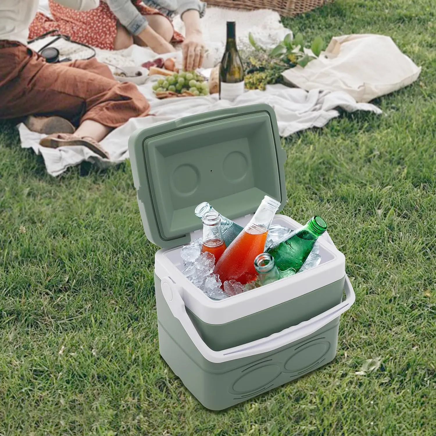 8.5l Camping Ice Boxes & Coolers, Insulated Cooler, Portable Ice Box with Handle, Large Insulated Ice Chestfor Beach, Picnic and Office Use