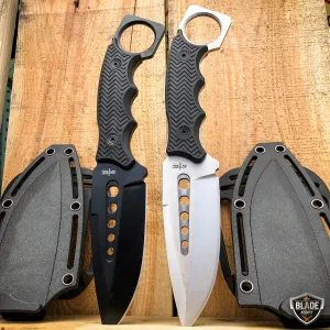 8.5" FIXED BLADE Tactical Hunting Knife with Paddle ABS Belt Loop Holster Sheath