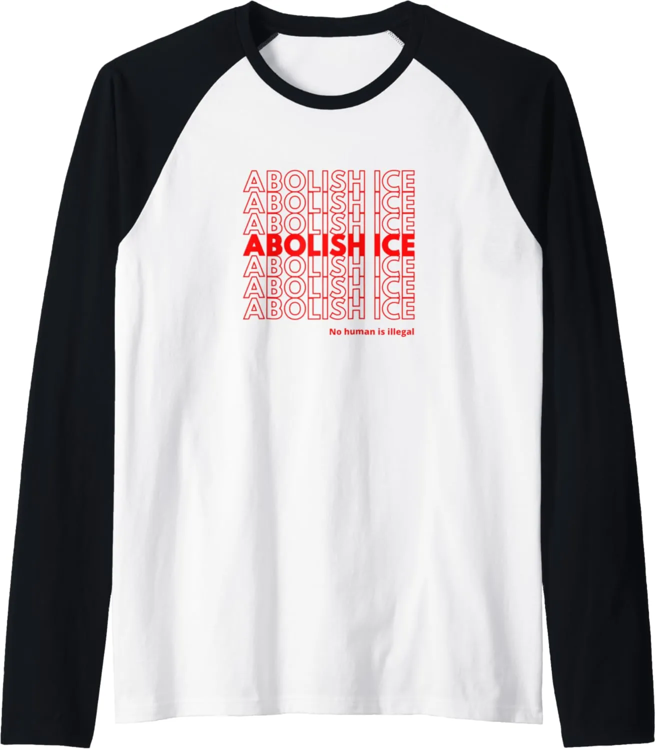 Abolish ICE - Thank You, Have a Nice Day Shopping Bag Raglan Baseball Tee