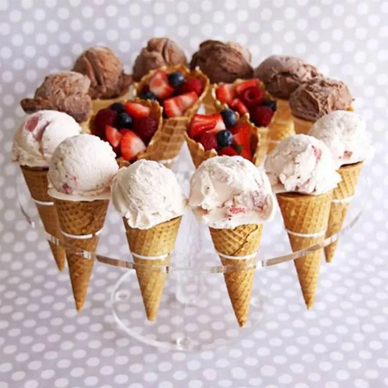 Acrylic Ice Cream Cone Holder - Durable Baking Display Rack