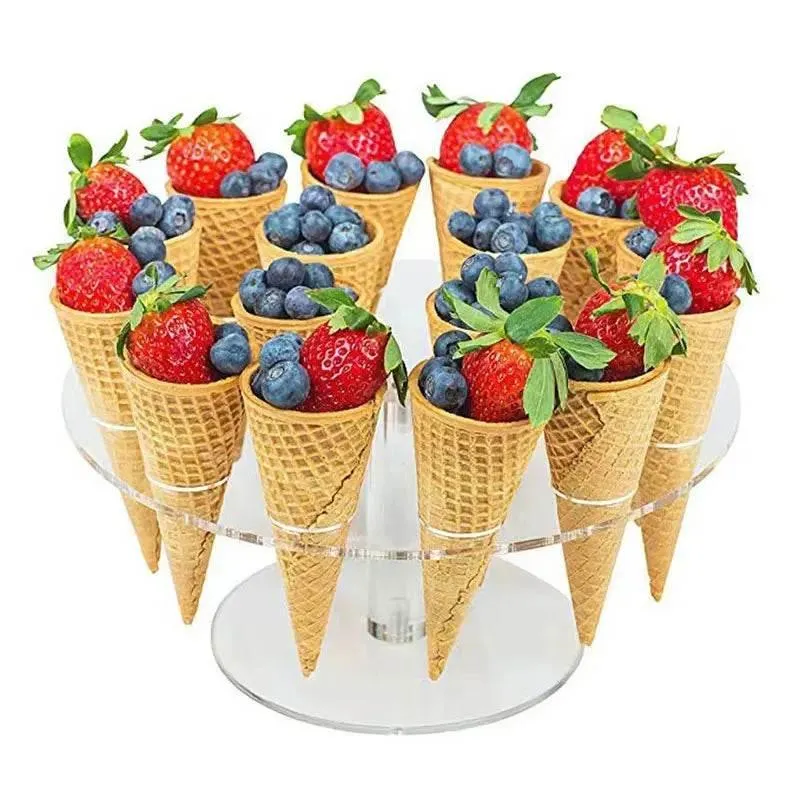 Acrylic Ice Cream Cone Holder - Durable Baking Display Rack