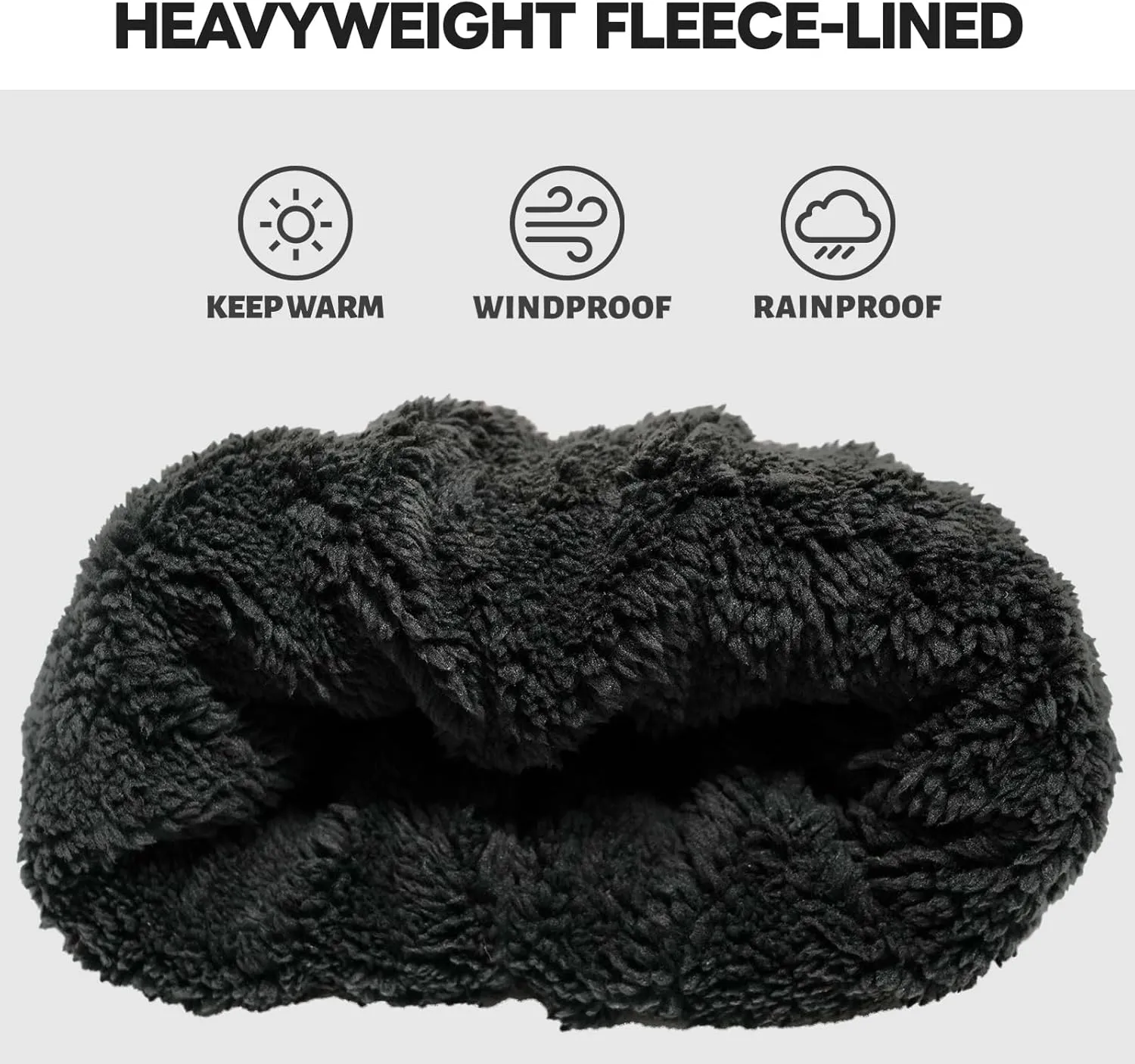 ACUSHLA Waterproof Windproof Cuff Beanie - Thick Fleece Lined Knit Winter Hat for Men & Women Warm Watch Cap for Cold Weather