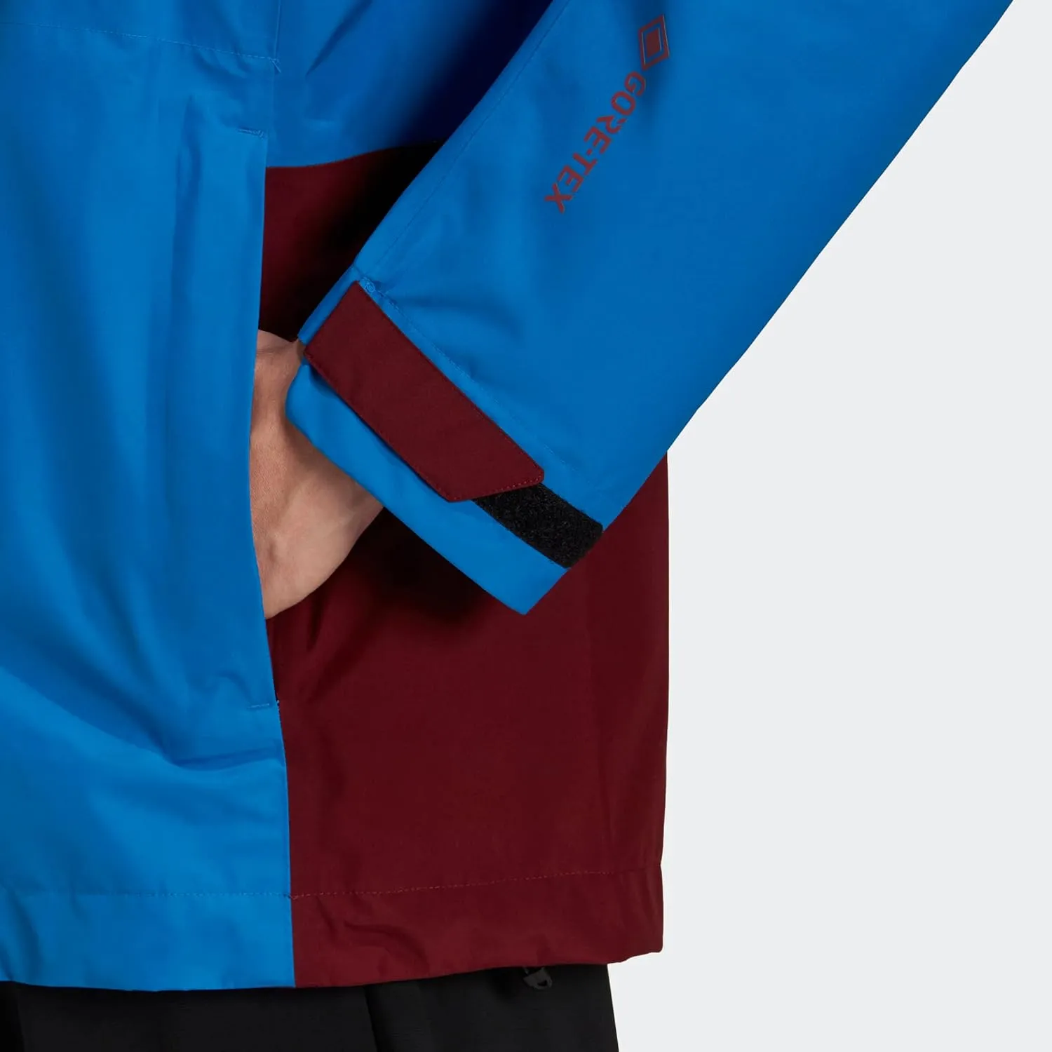 adidas Men's Goretex Paclite Outdoor Technical Rain Jacket, Shock Blue/Shadow Red