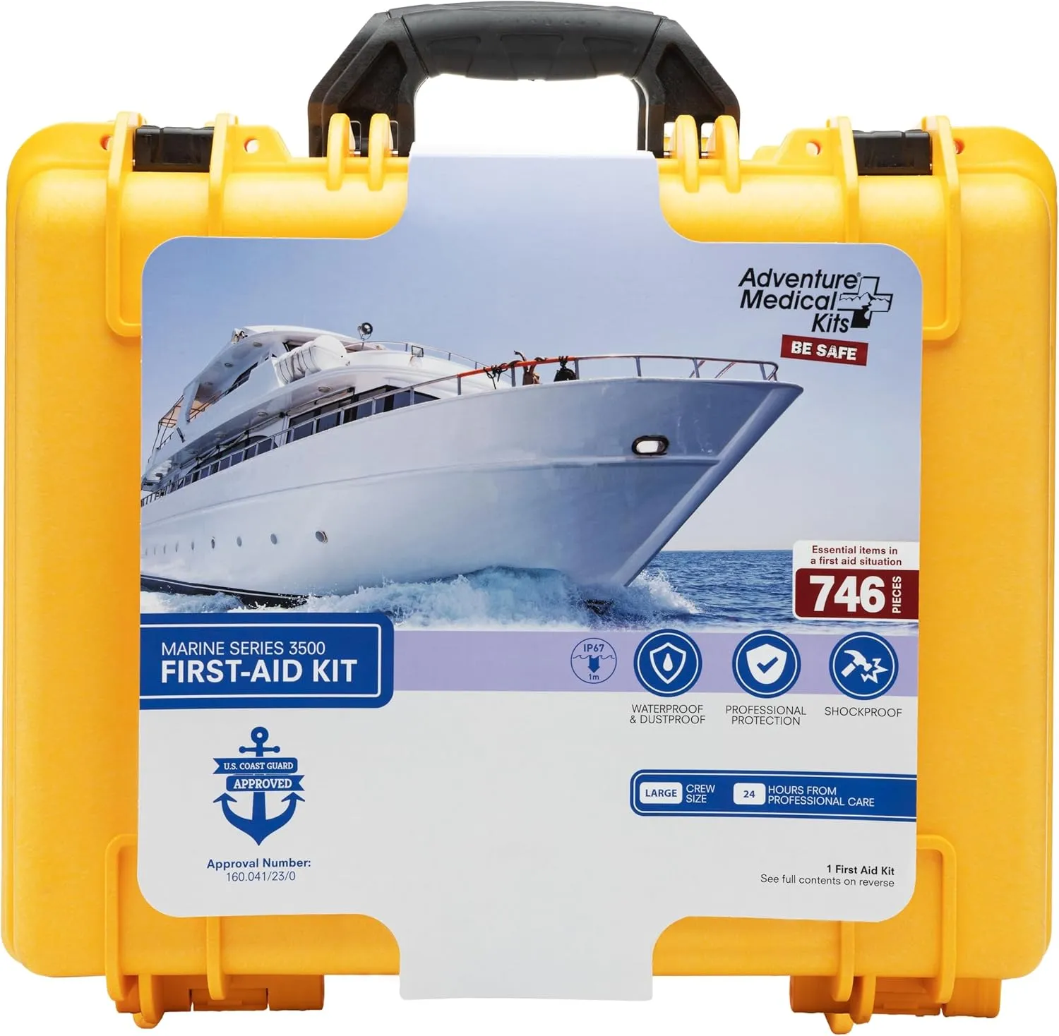 Adventure Medical Kits Marine Series Medical Kit - 3500 - Boat First Aid Kit For Large Crews 24 Hours From Care - Includes Emergency Medical Supplies Like Bandages, Medicine, Guide Book & More