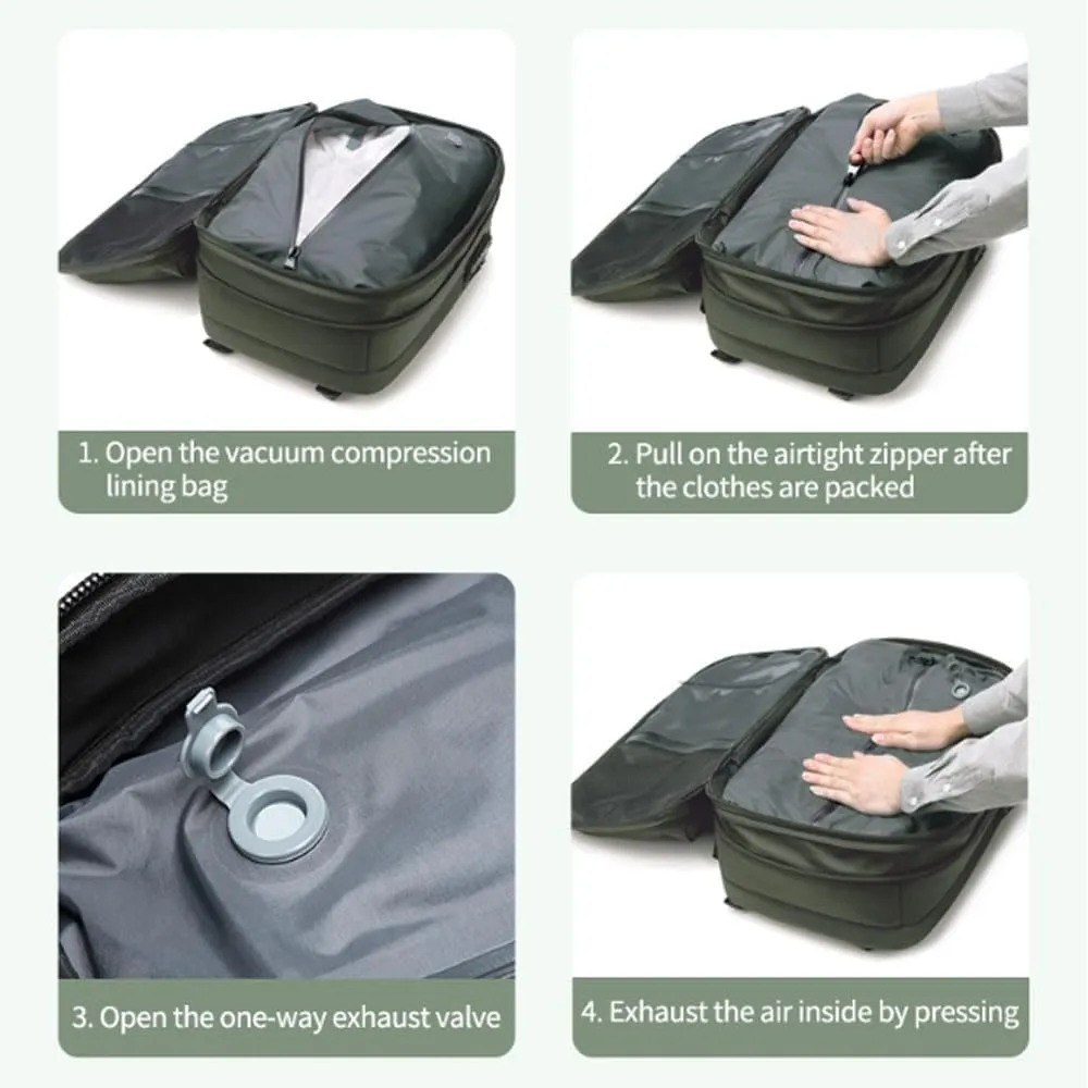 Aeropack Backpack, Aeropack Backpack Travel with Pump, 2025 New Premium 60l Expandable Waterproof Vacuum Travel Backack (Black)