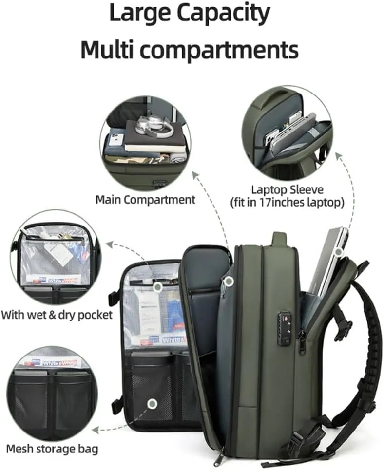 Aeropack Backpack, Aeropack Backpack Travel with Pump, 2025 New Premium 60l Expandable Waterproof Vacuum Travel Backack (Black)