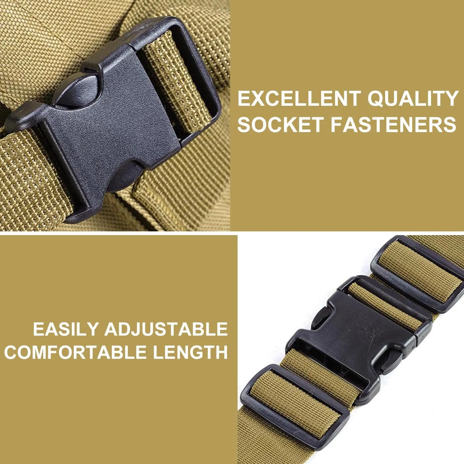 aiGear Tactical Backpack for Men, 55L Military Backpack, 3-Day Bug Out Bag for Camping Hiking Hunting with Molle System Army Daypack (55L Khaki)