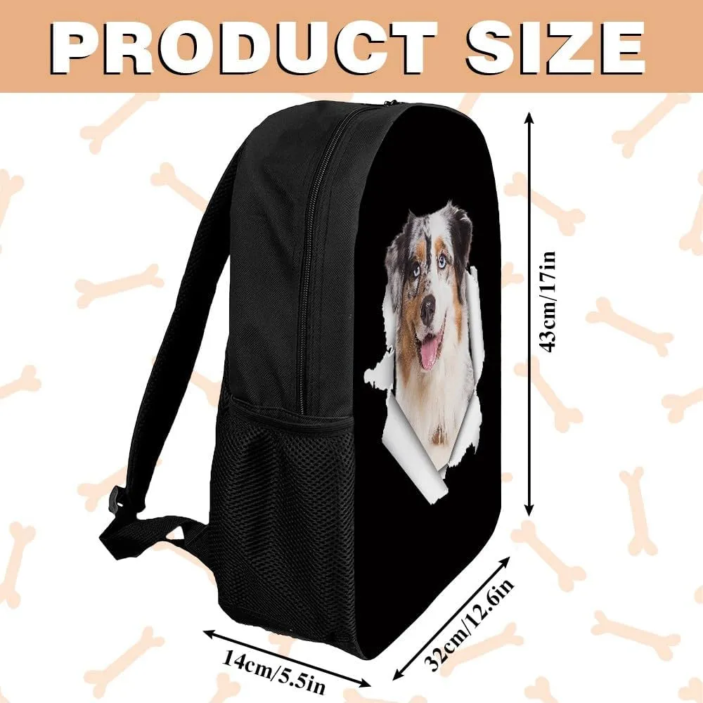 Airedale Terrier Backpack Daypack Lovely Dog Print Bookbag Laptop Bag For Work Travel Hiking 17 Inch Black Lightweight