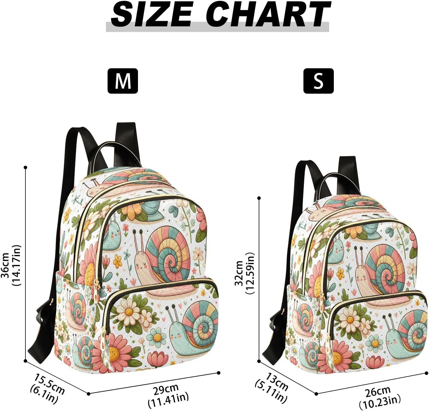 ALAZA Cute Snail Mini Backpack Purse for Women Travel Bag Lightweight Shoulder Bag Fashion Daypack