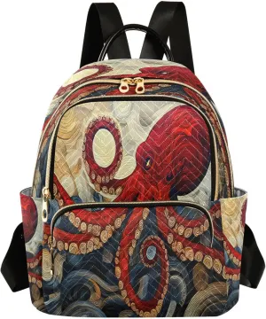 ALAZA Octopus Mini Backpack Purse for Women Travel Bag Lightweight Shoulder Bag Fashion Daypack