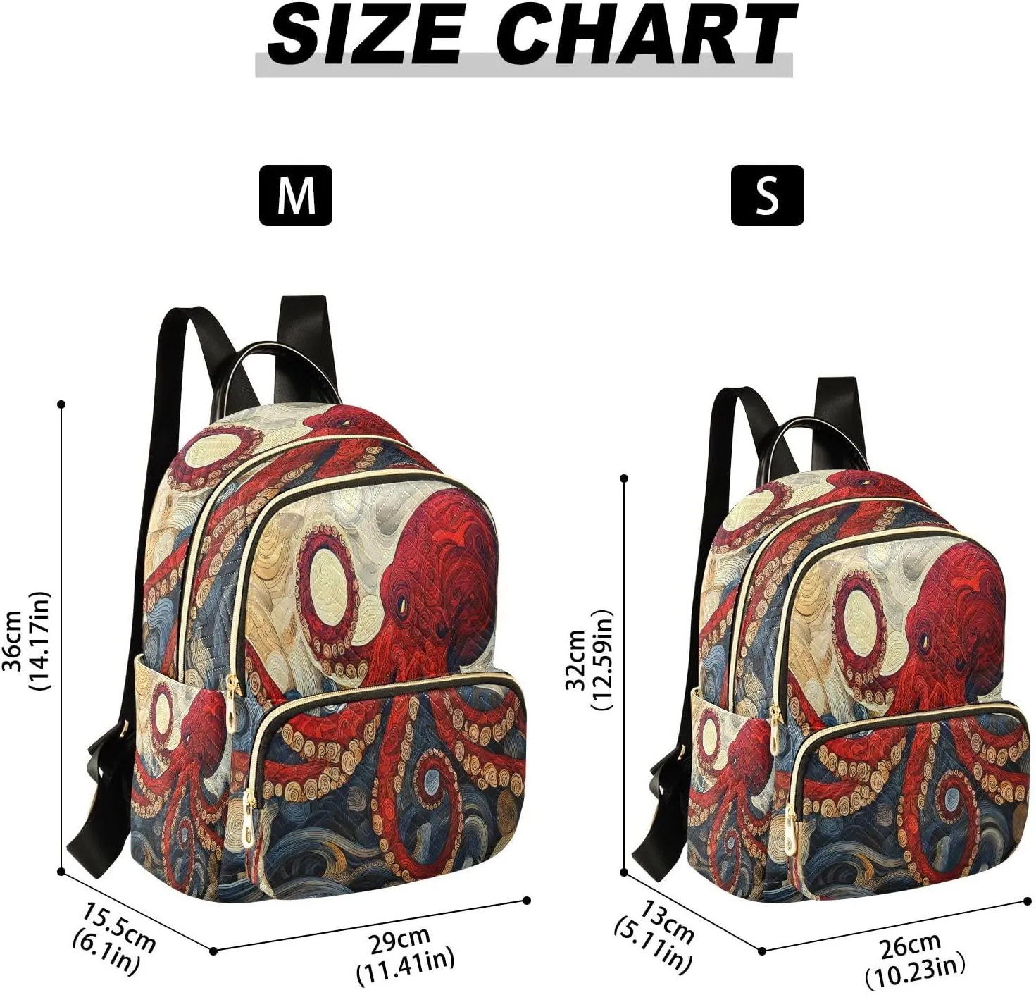 ALAZA Octopus Mini Backpack Purse for Women Travel Bag Lightweight Shoulder Bag Fashion Daypack