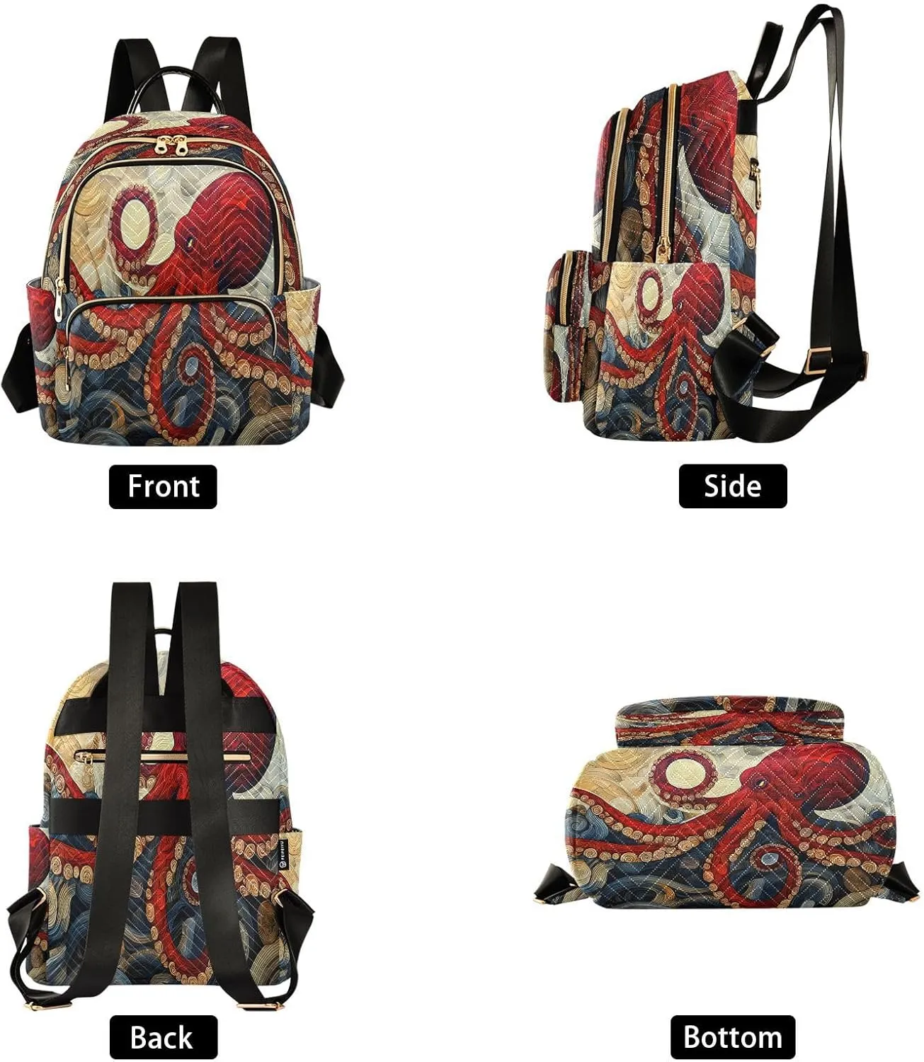 ALAZA Octopus Mini Backpack Purse for Women Travel Bag Lightweight Shoulder Bag Fashion Daypack