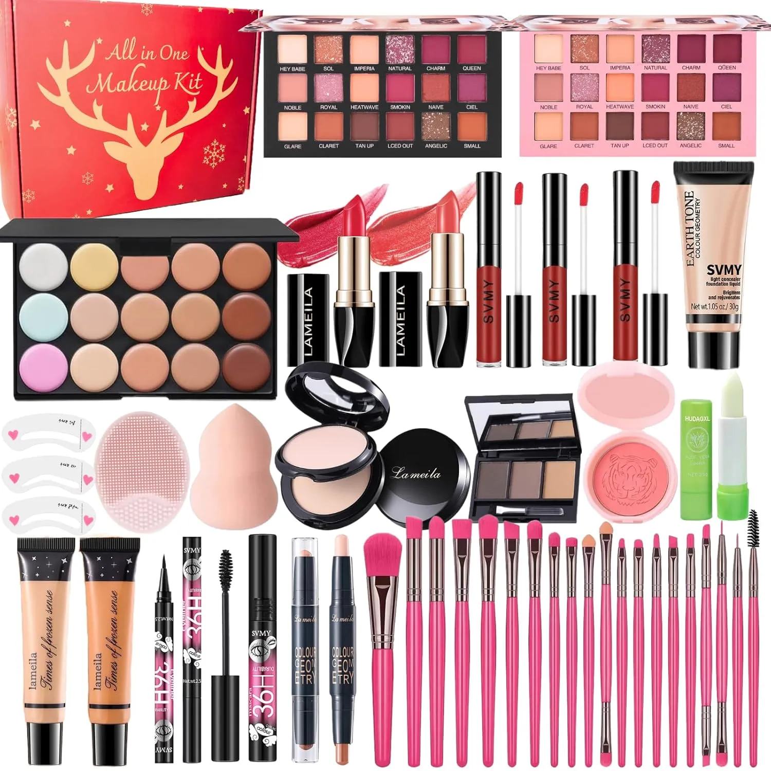 All in One Makeup Kit for Women Full Kit, 41PCS Professional Makeup Kit, Foundation Eyeshadow Lipstick Eyeliner Brush set, Complete Make Up Gift Set for Beginners and Professionals Alike