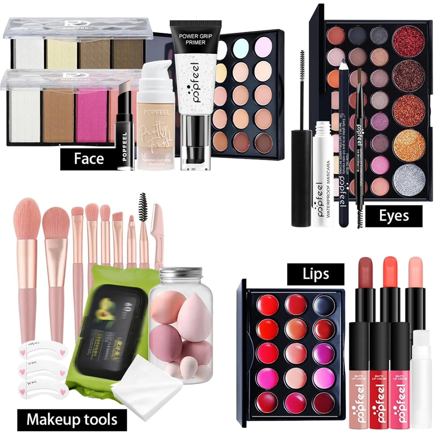 All in One Makeup Kit for Women Full Kit, Valentine's Day Gifts Set for Women Girls, Makeup Essential Bundle Include Eyeshadow Palette Lipstick Blush Foundation Concealer Mascara Eyebrow Pencil