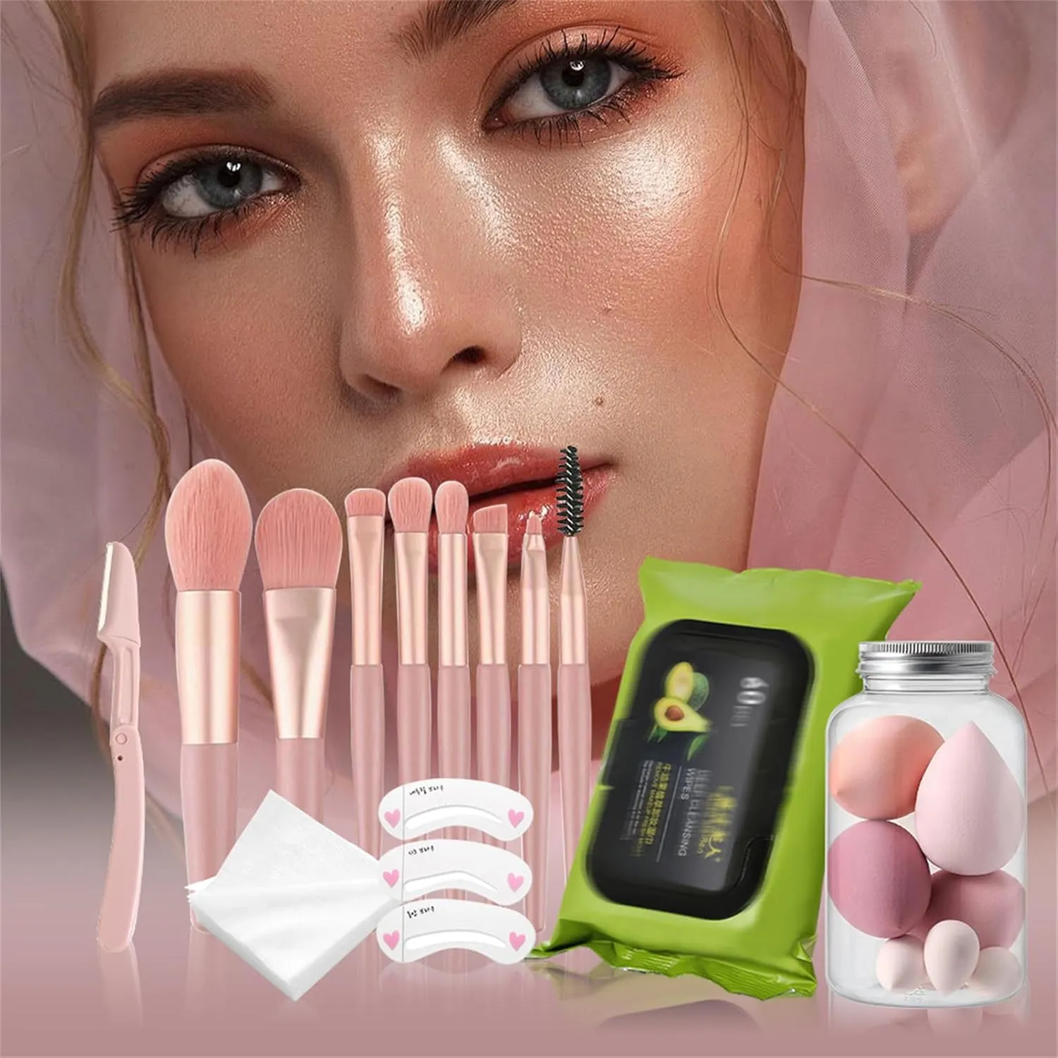 All in One Makeup Kit for Women Full Kit, Valentine's Day Gifts Set for Women Girls, Makeup Essential Bundle Include Eyeshadow Palette Lipstick Blush Foundation Concealer Mascara Eyebrow Pencil