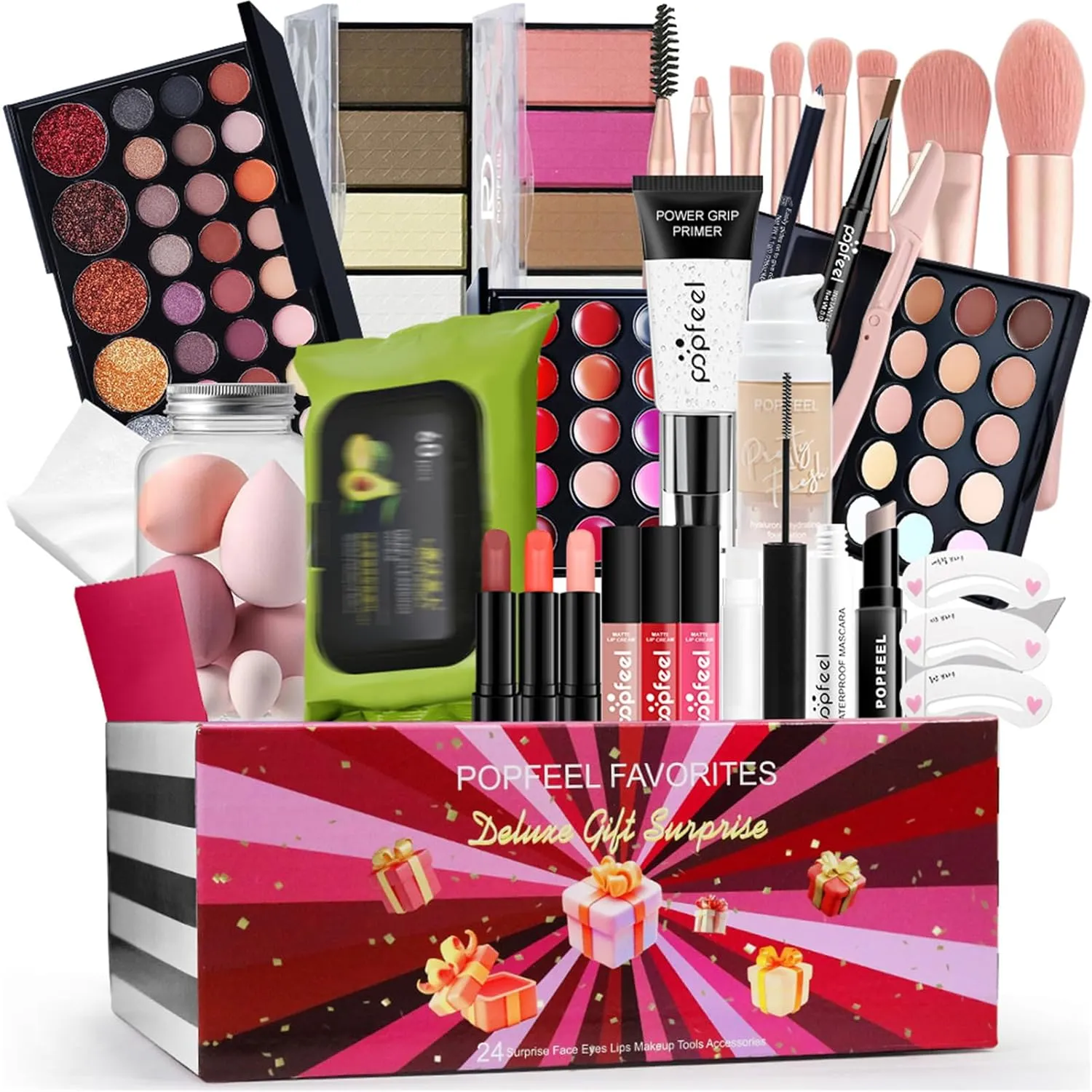 All in One Makeup Kit for Women Full Kit, Valentine's Day Gifts Set for Women Girls, Makeup Essential Bundle Include Eyeshadow Palette Lipstick Blush Foundation Concealer Mascara Eyebrow Pencil