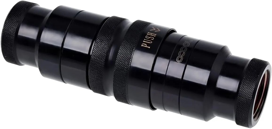 Alphacool 17370 Eiszapfen HF Quick Release Connector kit G3/8 Inner Thread with reducing Nipple G1/4 - deep Black Water Cooling Fittings