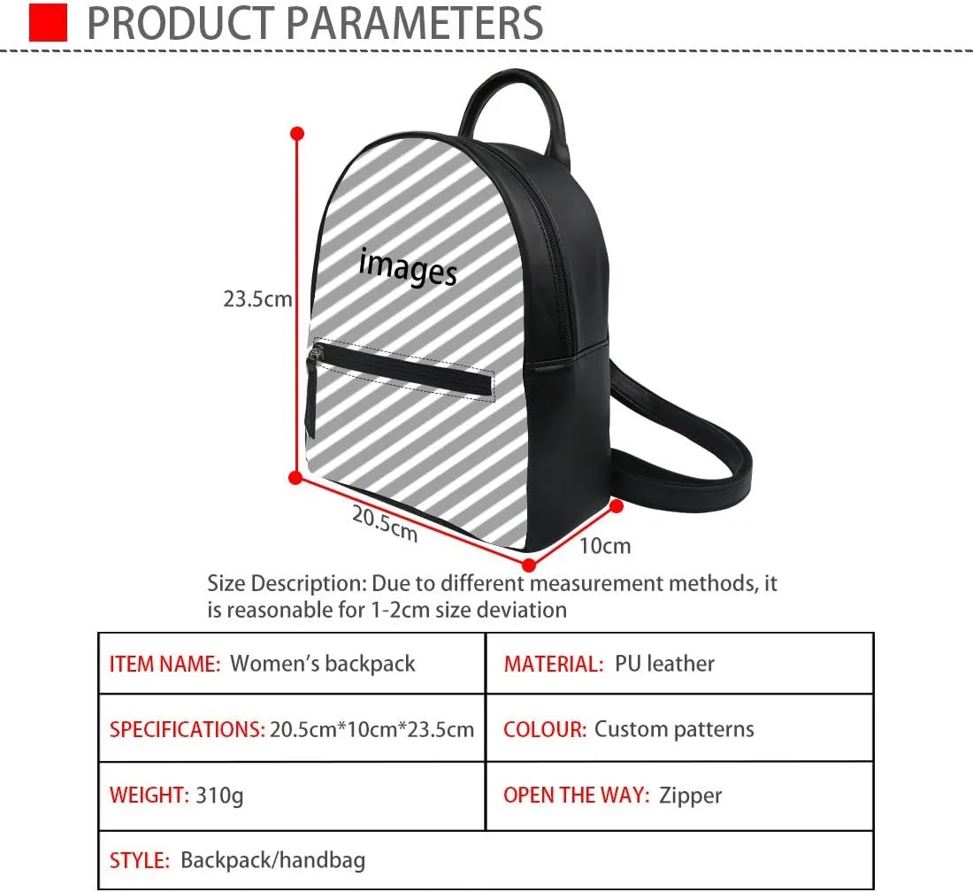 Amzbeauty Mini Leather Backpack for Women Girls Small Casual Shopping Purse Handbag