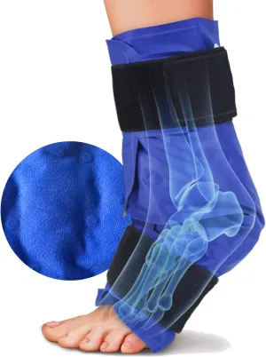 Ankle Foot Ice Pack Wrap for Swelling and Pain, Reusable Hot and Cold Ice Gel Packs for Plantar Fasciitis Relief, Muscle Pain, Foot Injuries, Ankle and Heel Sprains, Foot Surgery Recovery