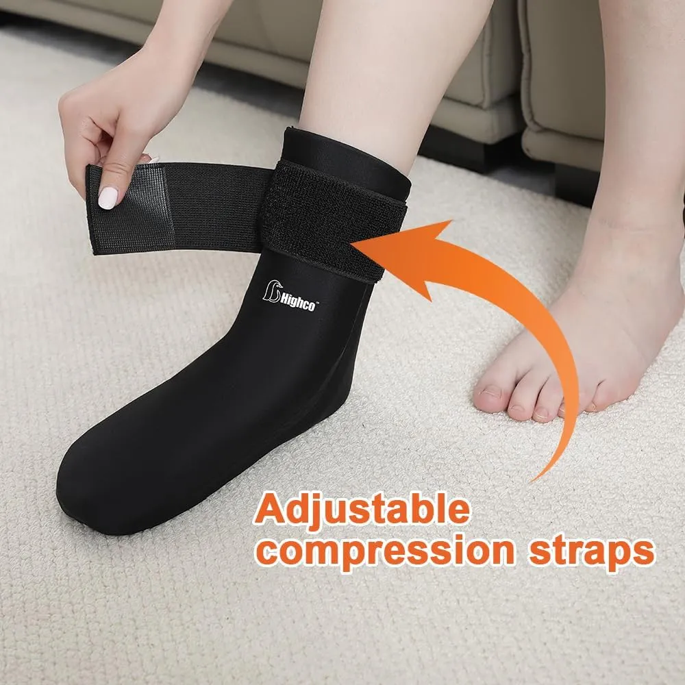 Ankle Ice Pack Wrap for Swelling and Injuries Recovery,Reusable Gel Ice Pack for Foot and Ankle,Ice Cold Compression Sock for Foot Heel Wrap,Tendonitis,Plantar Fasciitis,Swelling,Sprained,Black