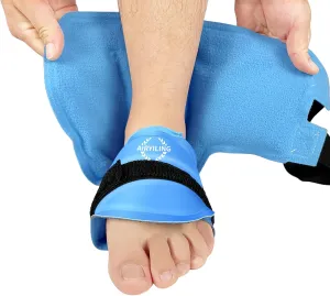 Ankle Ice Pack Wrap for Swelling Reusable Gel Ice Cold Packs for Foot Pain Relief, Achilles Tendonitis, Plantar Fasciitis, Sprains (Blue)