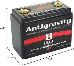 Antigravity AG-801 OEM Replacement Lithium Battery For Motorcycle,8-Cell version, 240 Cranking, lighter Weight. 11 Amp Hours (Pb Eq)/ 5.5Ah (Actual)