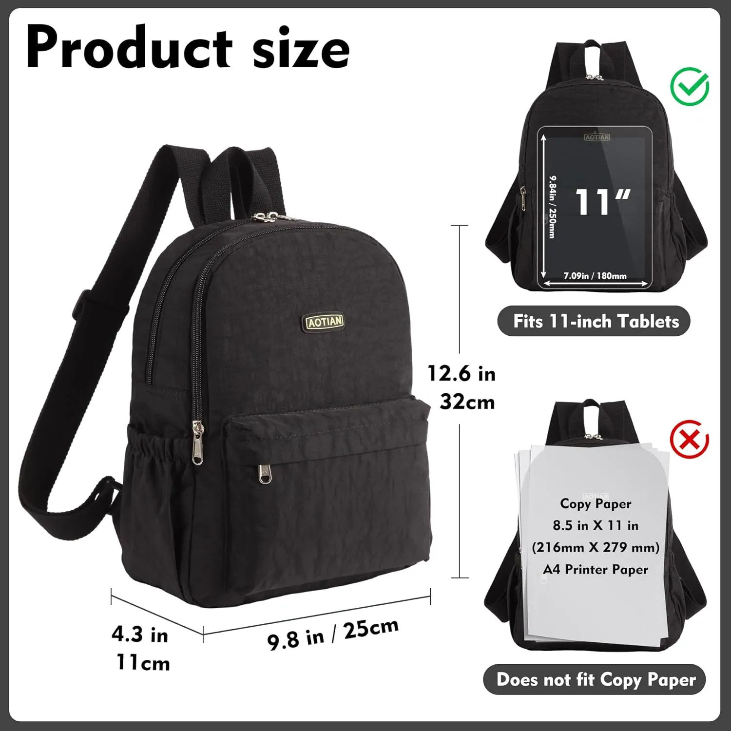 AOTIAN Lightweight Small Hiking Backpack for Women - Durable Water-Resistant Daypack for Travel, Camping & Outdoor Adventures