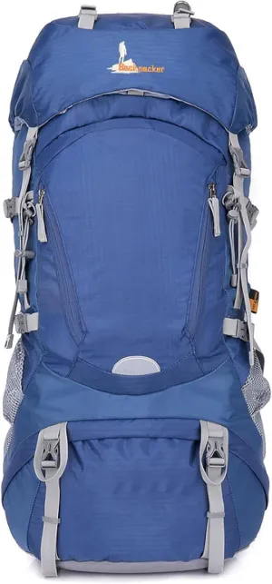 APLUSH Hiking Camping Backpack with Rain Cover, Lightweight Waterproof Outdoor Sport Travel Daypack for Climbing Touring,Blue b,60L