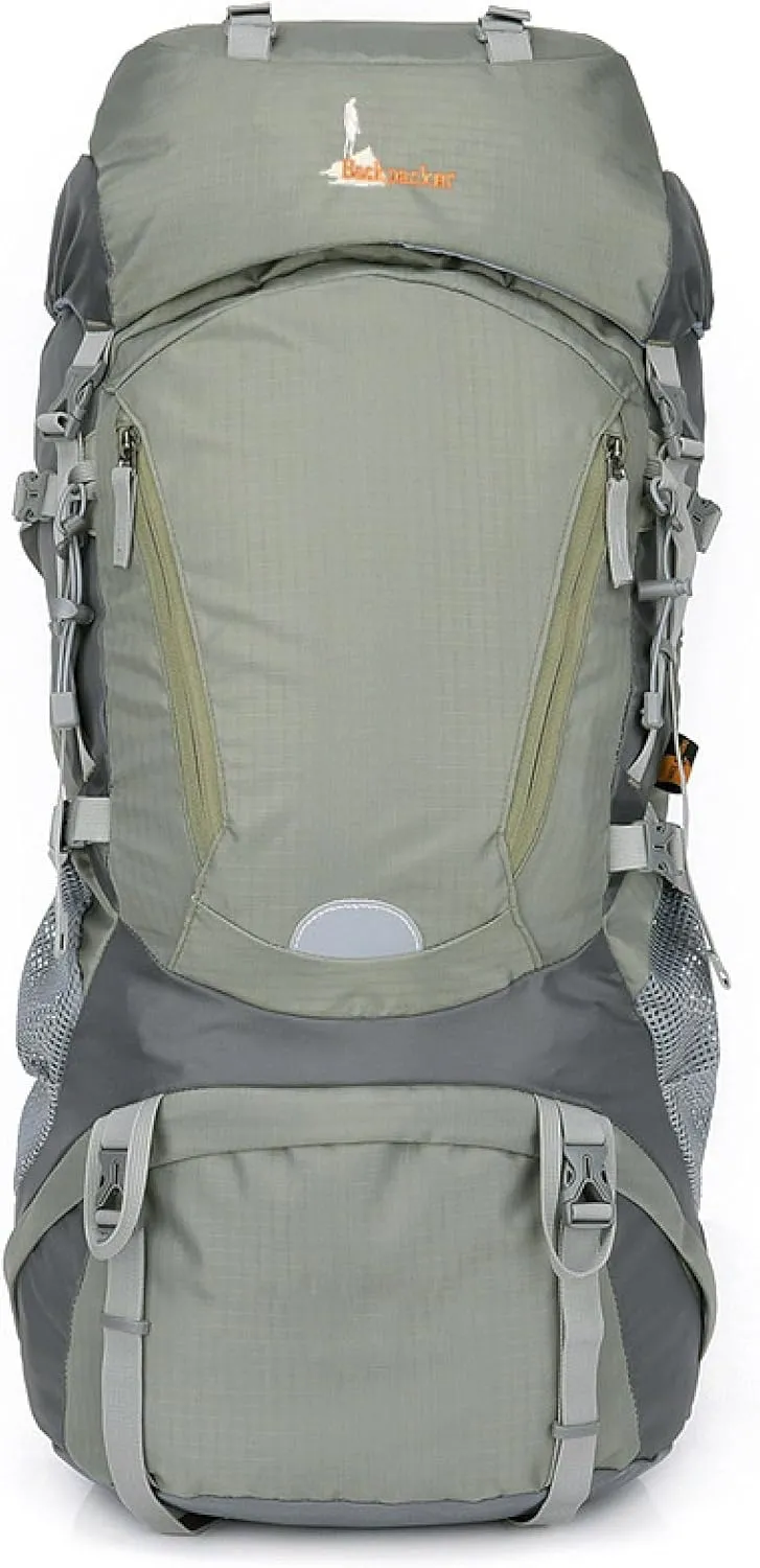 APLUSH Hiking Camping Backpack with Rain Cover, Lightweight Waterproof Outdoor Sport Travel Daypack for Climbing Touring,Green b,60L