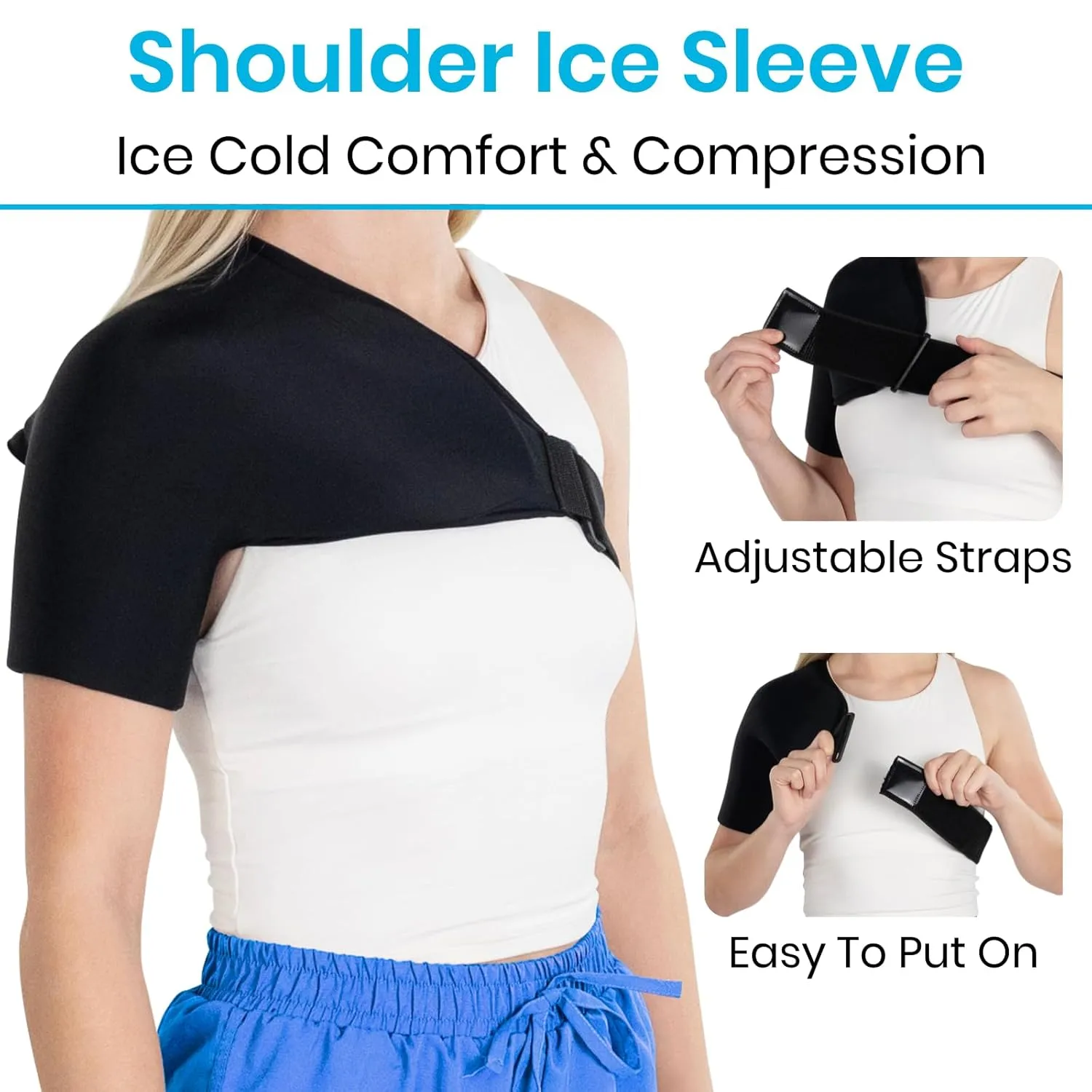 Arctic Flex Shoulder Ice Pack Wrap- Compression Hot & Cold Therapy Sleeve for Rotator Cuff Pain Relief- Compress for Frozen Shoulders, Surgery & Injury for Men & Women- Reusable Gel Support (X-Large)