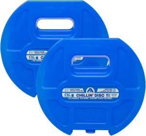 Arctic Ice Chillin' Disc High Performance Round Ice Pack for 5 Gallon Buckets and Round Coolers - Freezes at 28 Degrees (2-Pack)