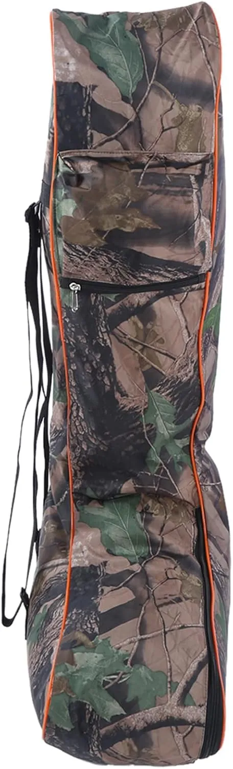 Asixxsix Archery Bag, Camo T Shaped Universal Waterproof Storage Bag, Double Zipper Adjustable Soft Case with Backpack Straps for Outdoor Archery Hunting