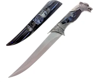 ASR Outdoor 13.5 inch Animal Head Decorative Collector's Hunting Knife with Ornamental Scabbard