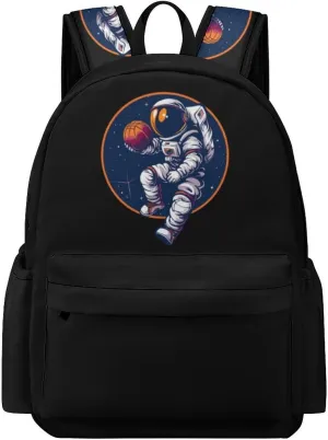 Astronaut Slam Dunk Basketball Space Travel Laptop Backpack 16.5 Inch Lightweight Computer Bag Casual Daypack for Men Women