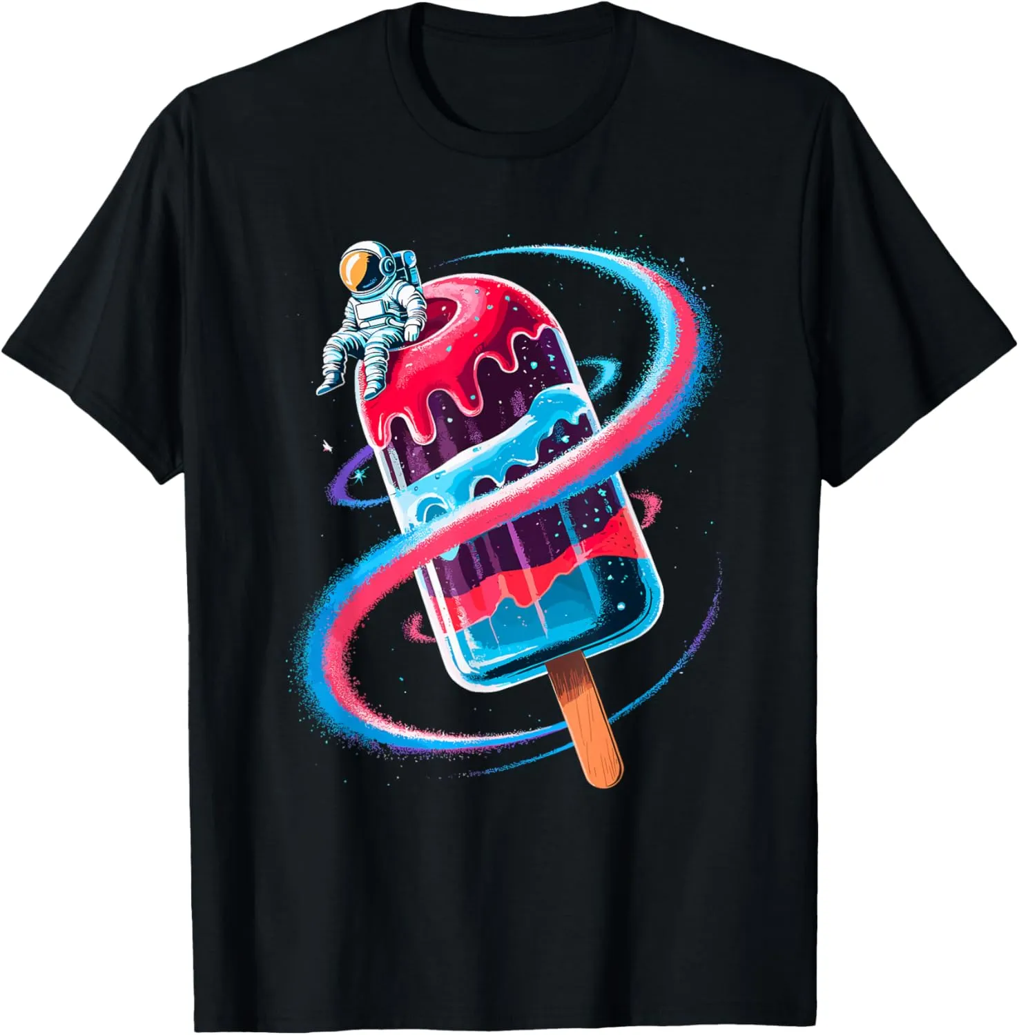 Astronaut Space Ice Cream Planet Stars Galaxy T-Shirt