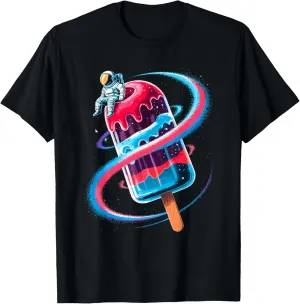 Astronaut Space Ice Cream Planet Stars Galaxy T-Shirt