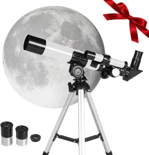 Astronomical Telescope for Kids & Beginners, 40mm Waterproof Magnification High-Definition Monocular Telescope with Tripod for Moon Watching Birds Beach Travel Science Gifts