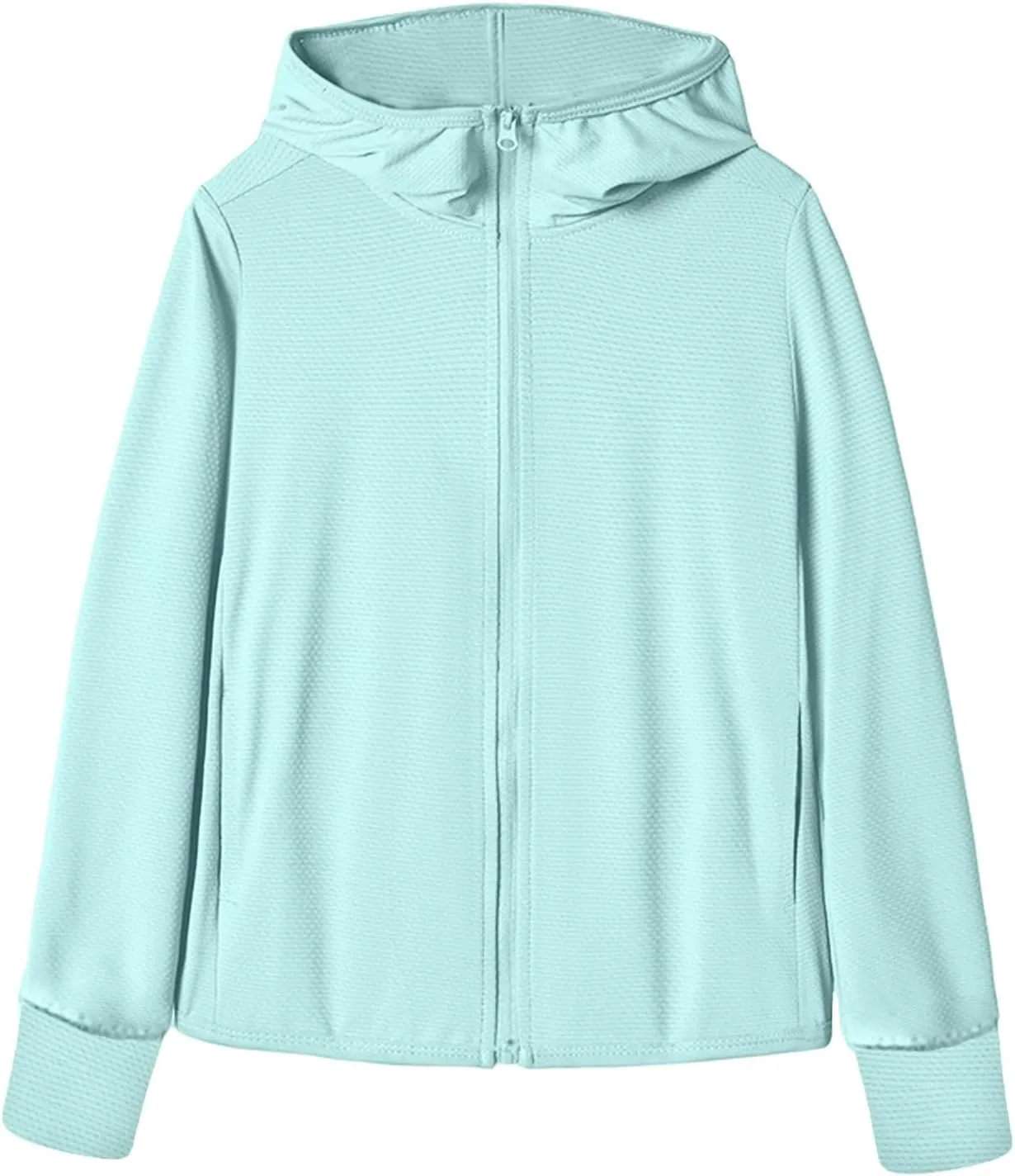 Athletic Sun Protection Women Long Sleeve Knitted Jacket Zipper UPF 50  Uv Protection Ice Silk Workout Shirt Fishing