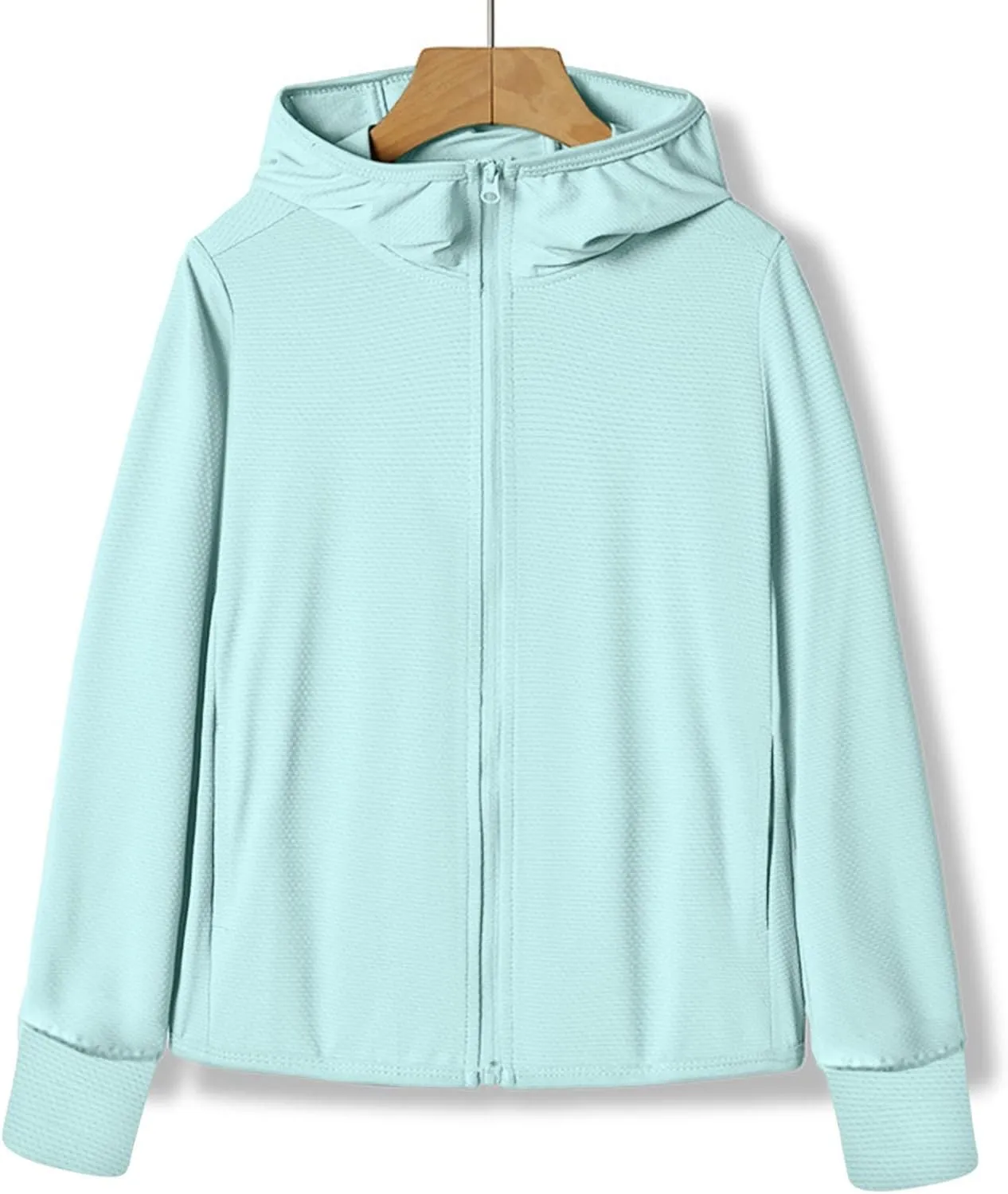 Athletic Sun Protection Women Long Sleeve Knitted Jacket Zipper UPF 50  Uv Protection Ice Silk Workout Shirt Fishing