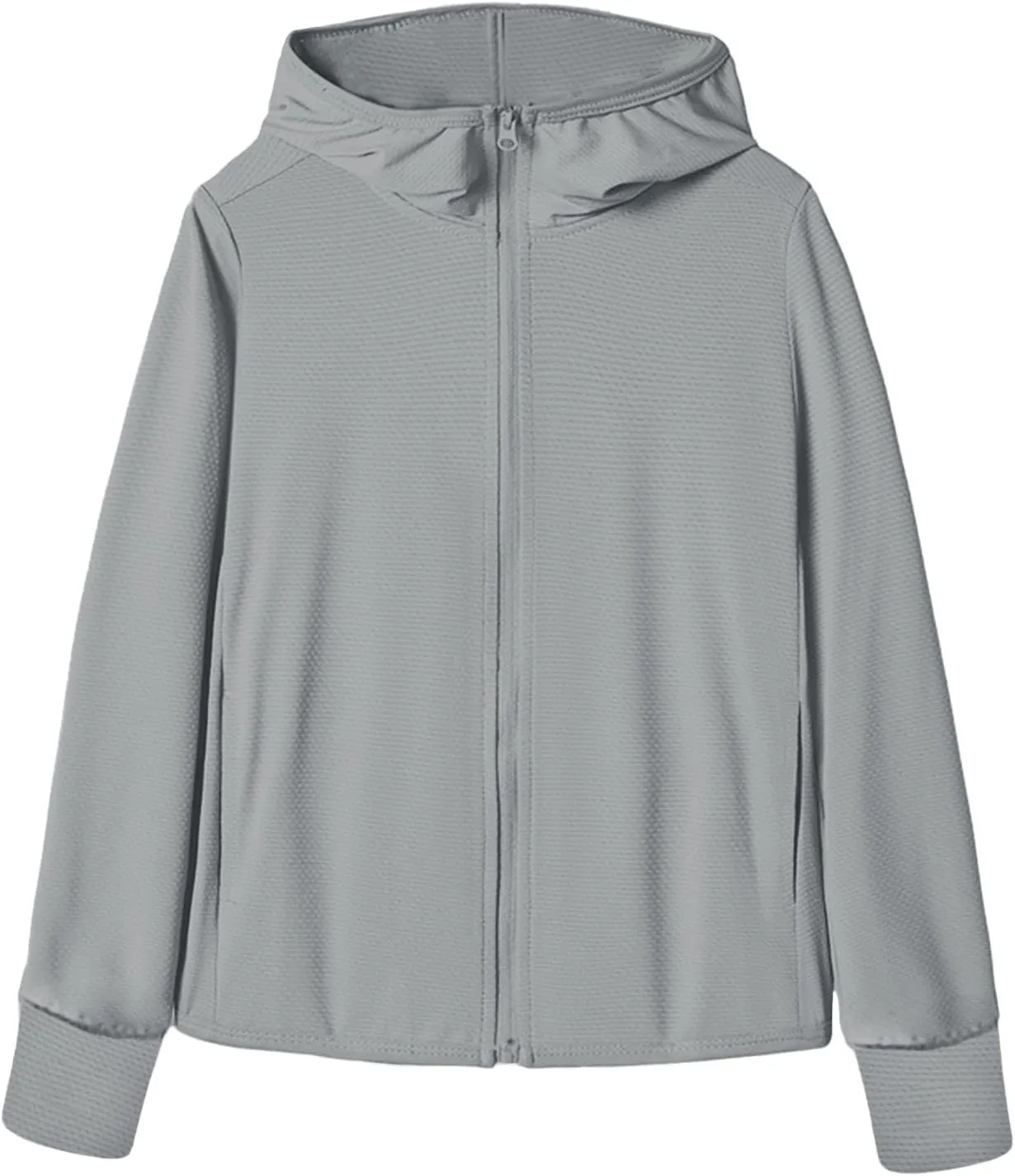 Athletic Sun Protection Women Long Sleeve Knitted Jacket Zipper UPF 50  Uv Protection Ice Silk Workout Shirt Fishing