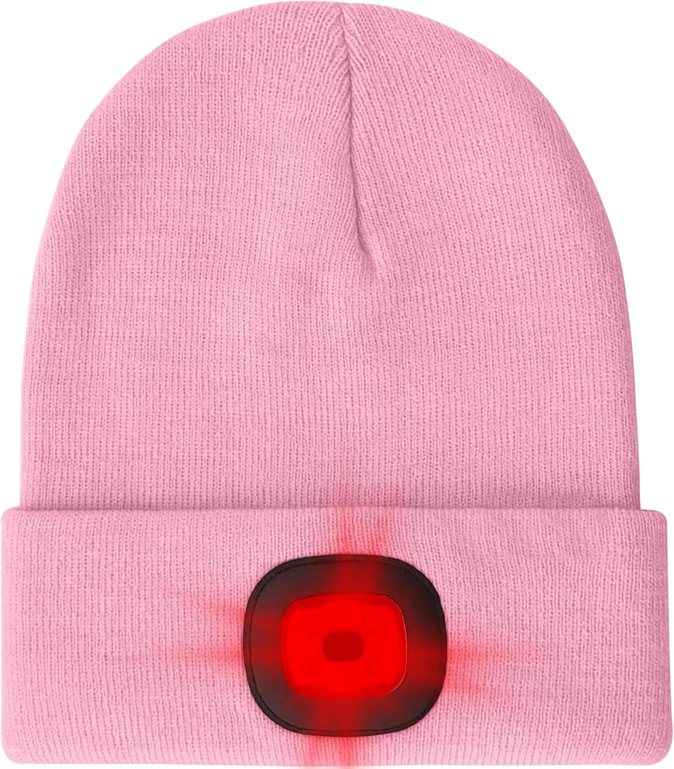 ATNKE LED Lighted Beanie Hat,USB Rechargeable 8 LED Red Glow Flashing Run Headlamp Lined Fleece Cap for Men and Women