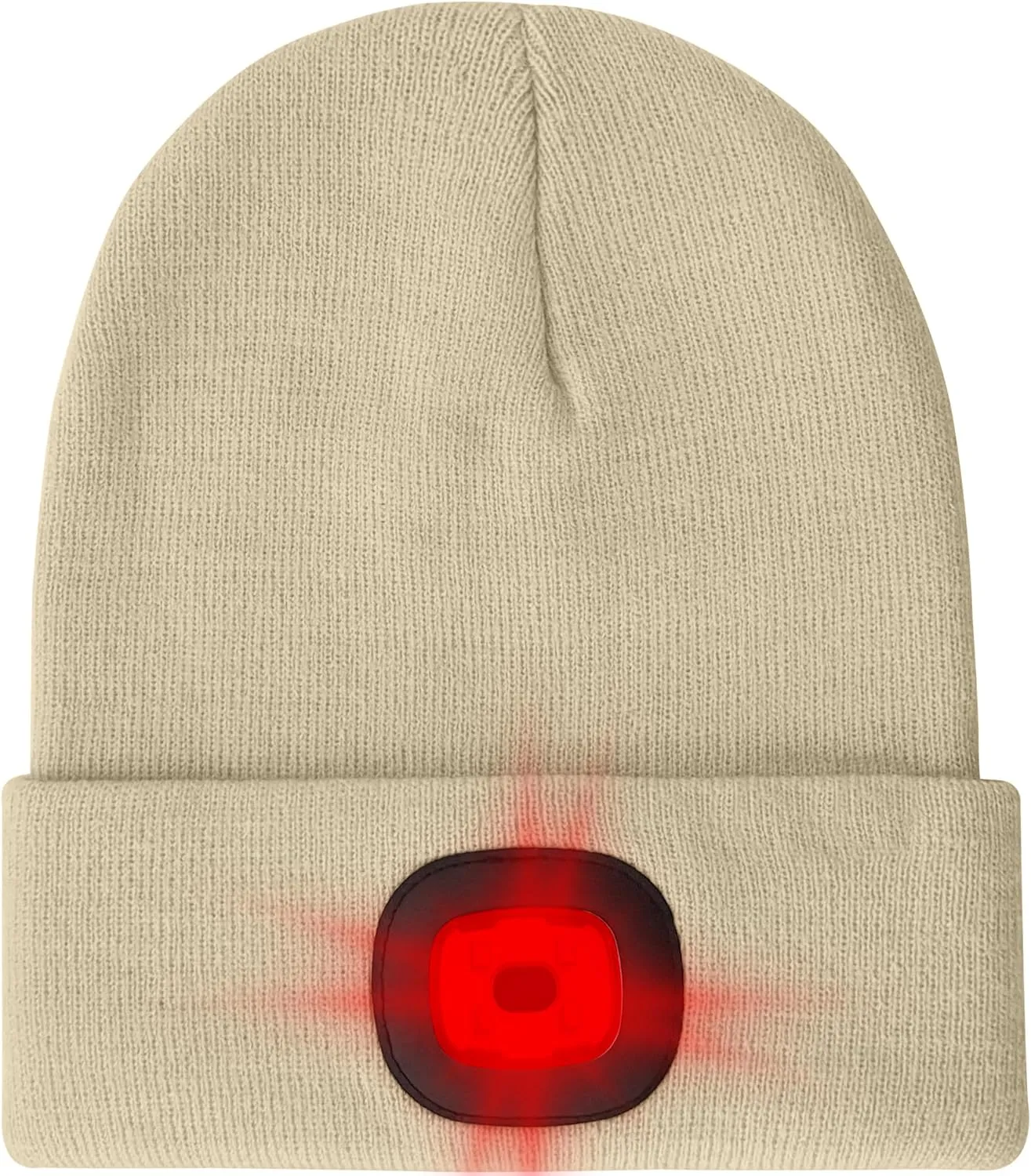 ATNKE LED Lighted Beanie Hat,USB Rechargeable 8 LED Red Glow Flashing Run Headlamp Lined Fleece Cap for Men and Women