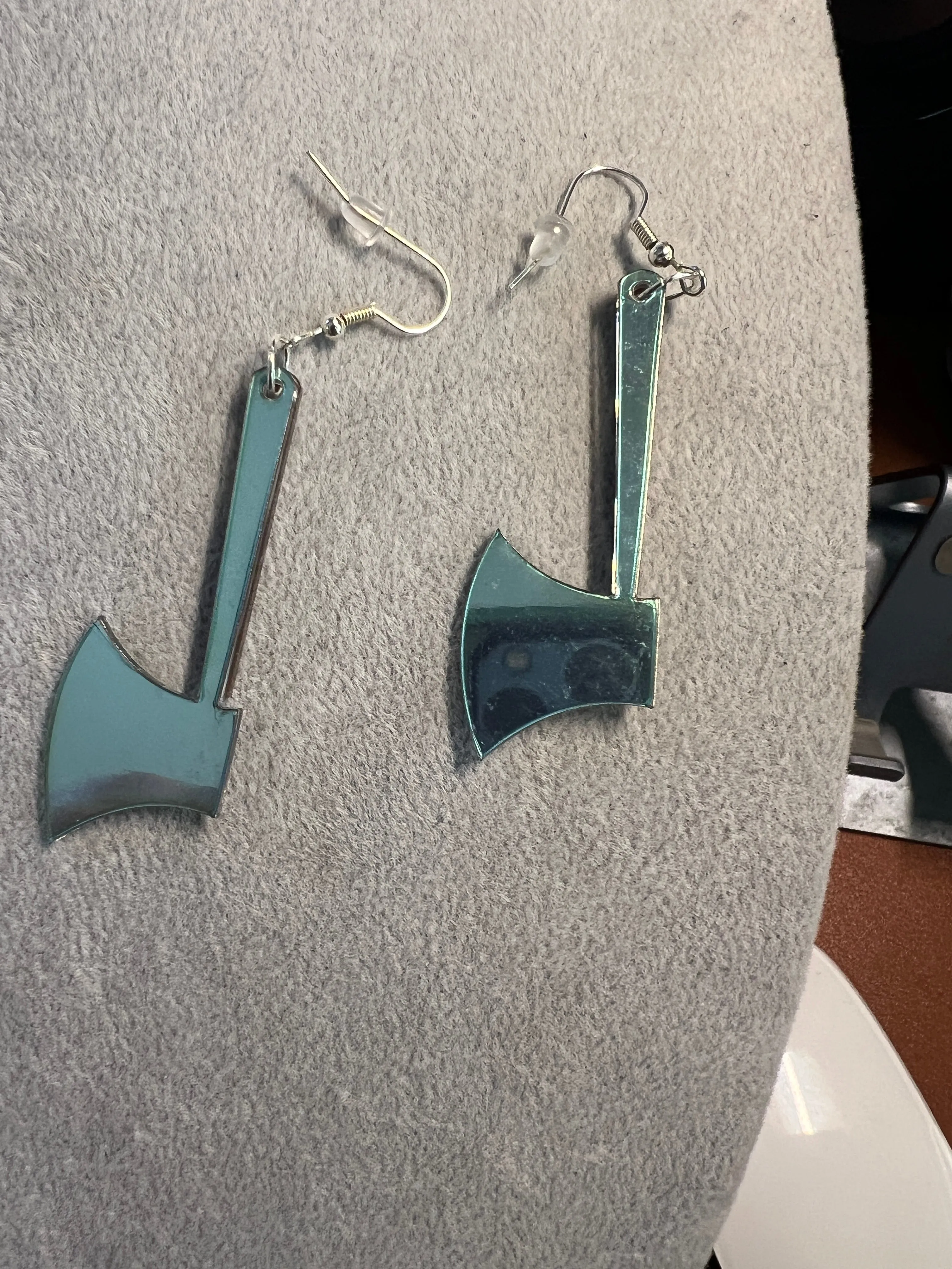 Axe Earrings, 2 1/4", dangle hooks, Indian, Native, Hatchet Halloween Cosplay #10